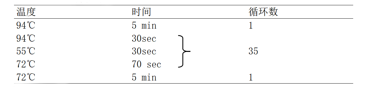 肉毒梭菌E/F型毒素基因PCR檢測試劑盒PCR反應程序